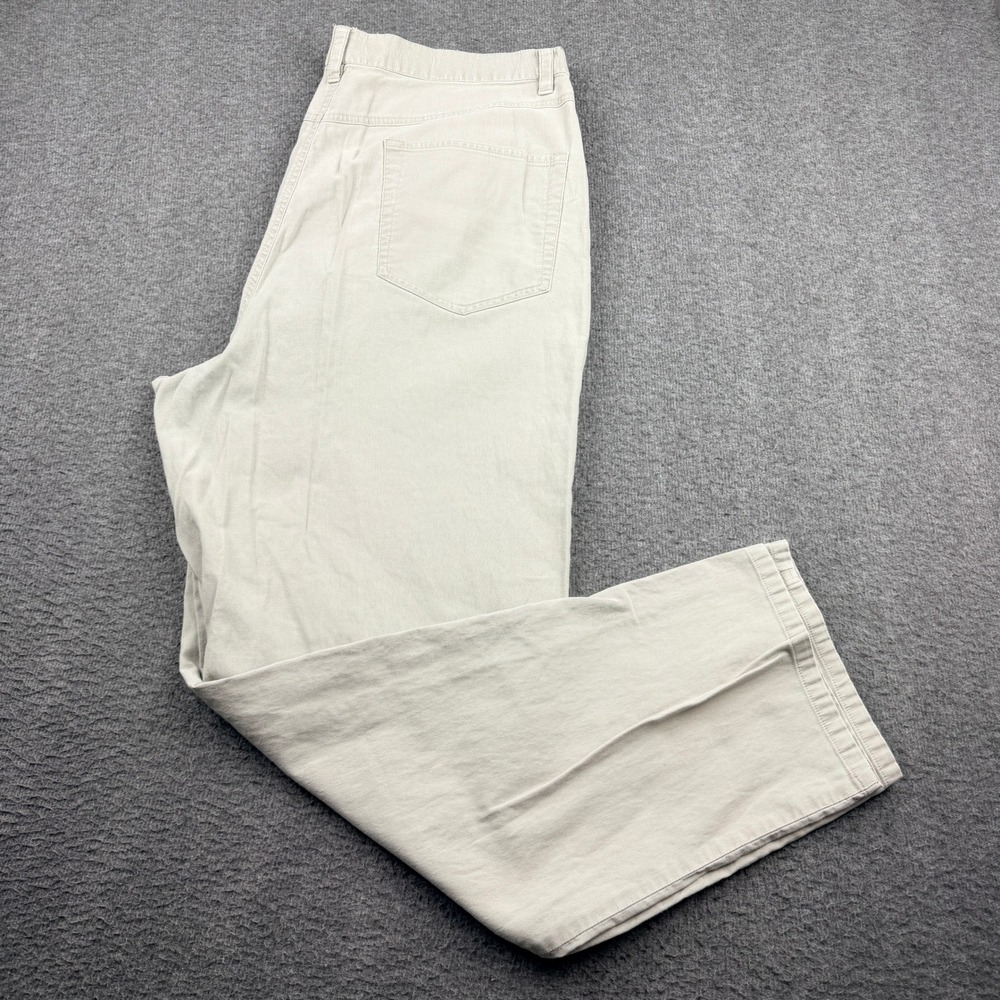Geoffrey Beene Corduroy Pants Women 38x30 Beige Tan Straight Leg Cotton Trousers